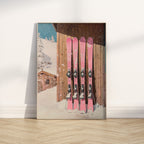 Pink Ski Equipment Print | Matte Vertical Poster