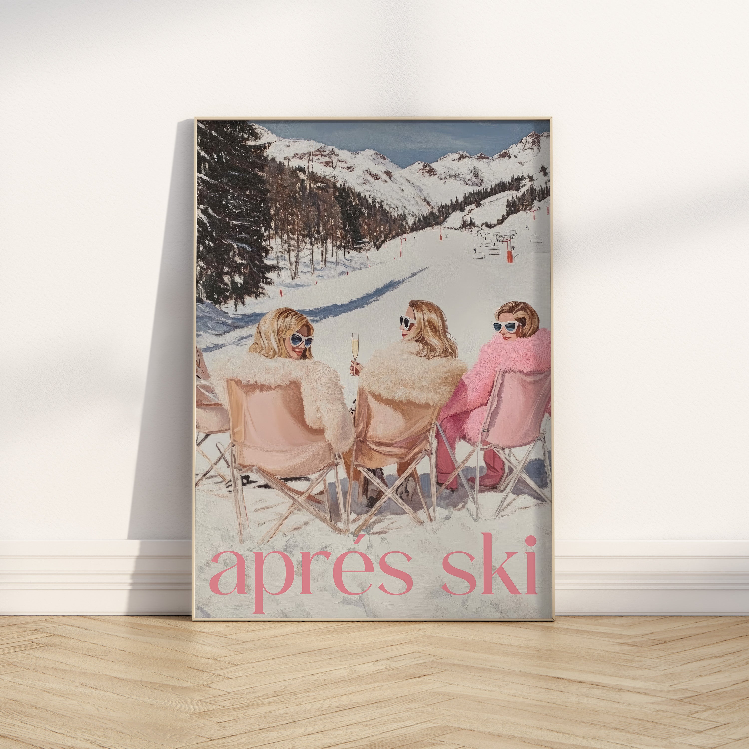 Après Ski Coquette Girls Print | Matte Vertical Poster