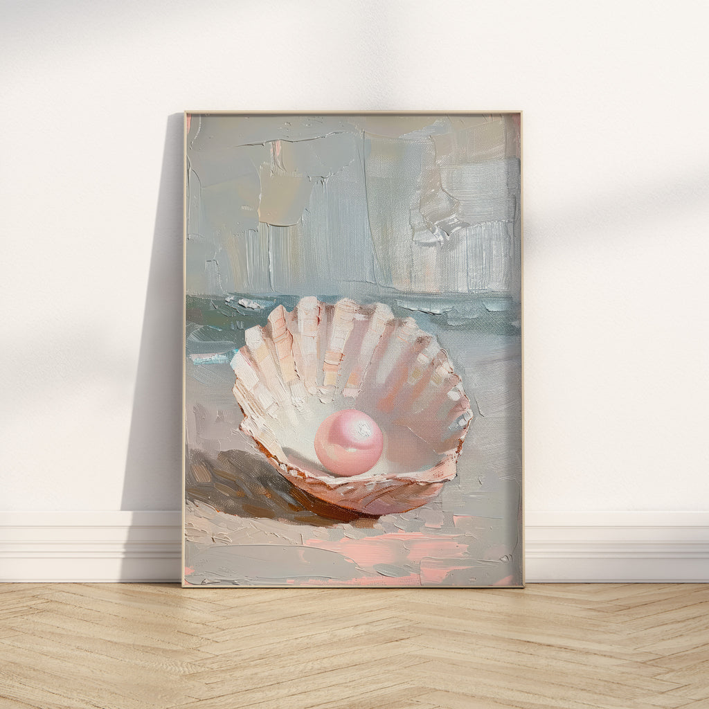 Pink Pearl in Oysters Print | Matte Vertical Poster