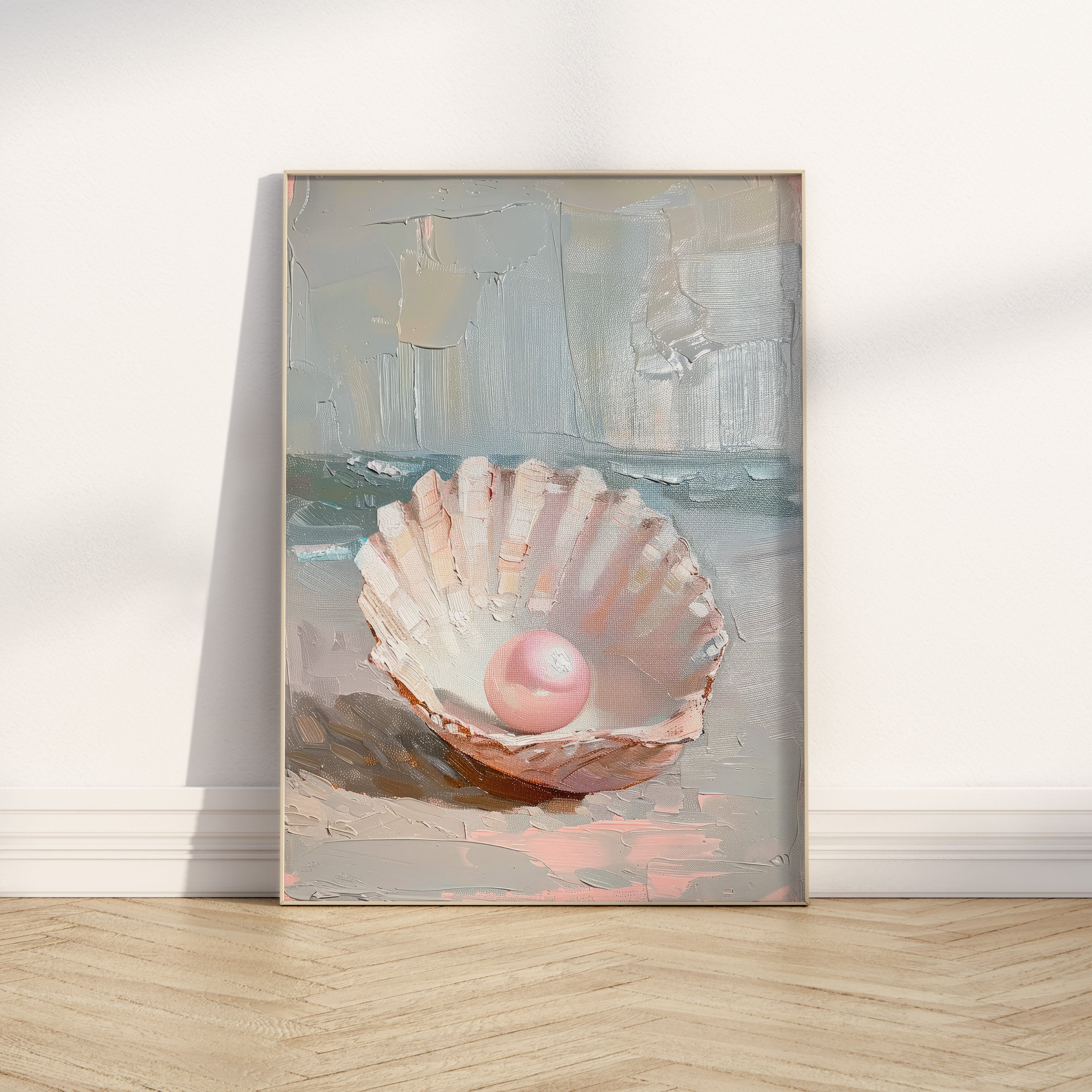 Pink Pearl in Oysters Print | Matte Vertical Poster