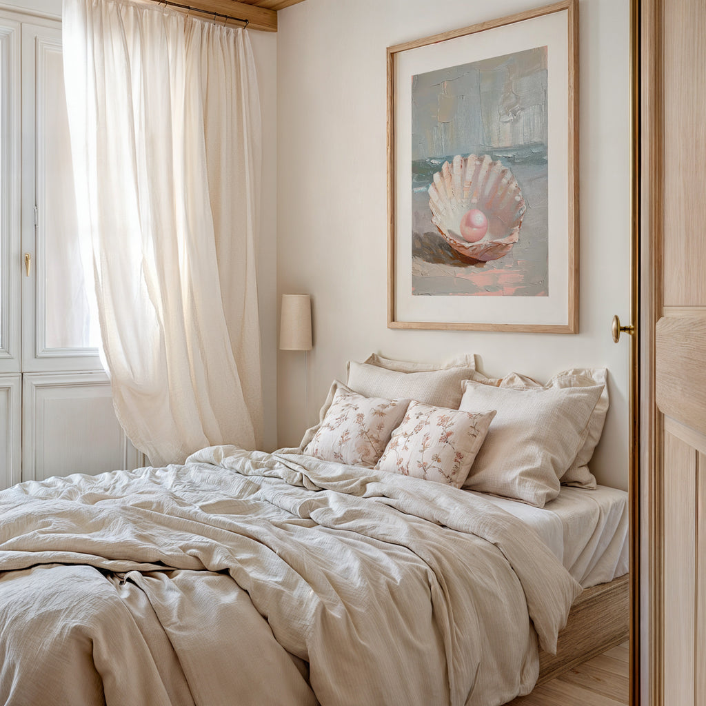 Pink Pearl in Oysters Print | Matte Vertical Poster