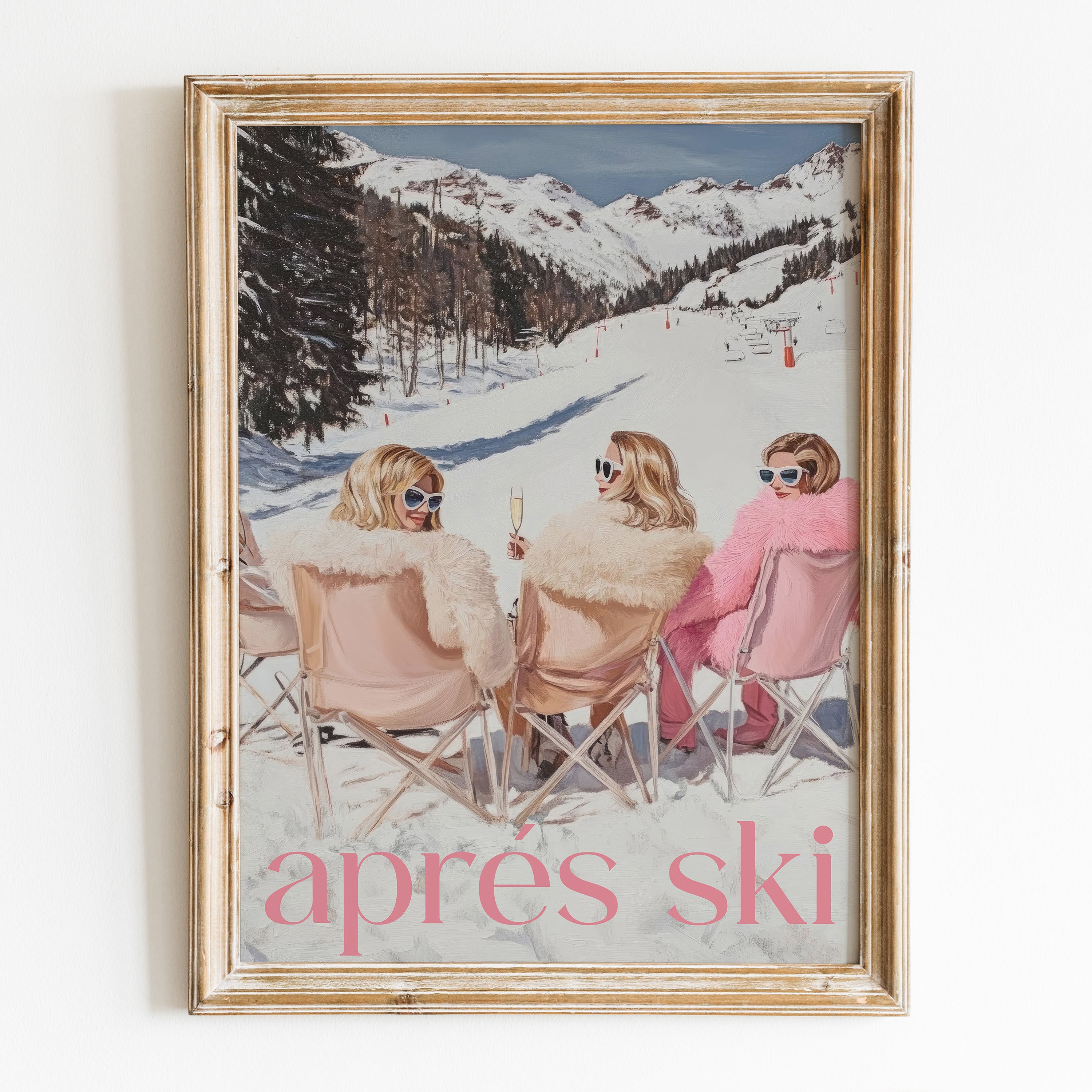 Après Ski Coquette Girls Print | Matte Vertical Poster