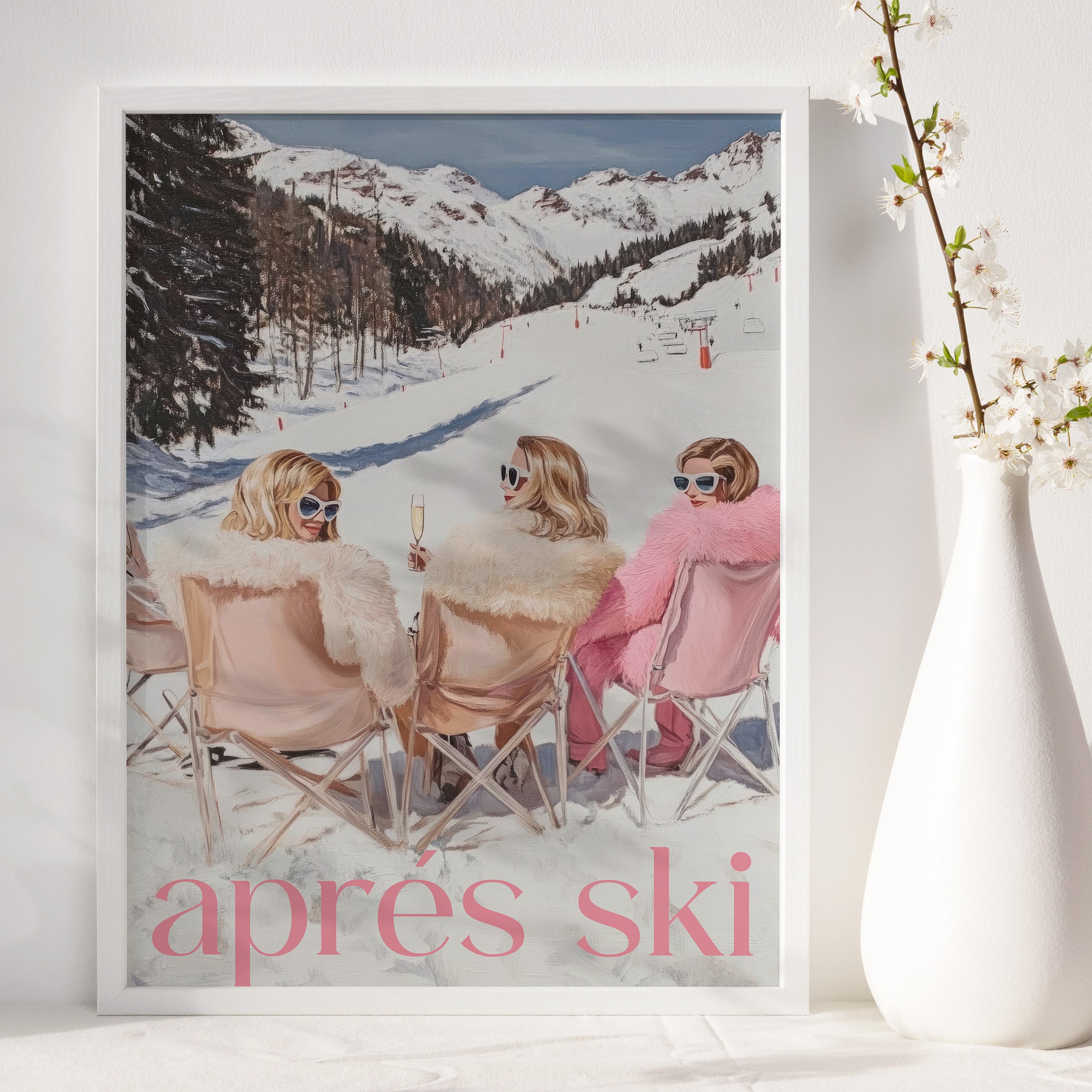 Après Ski Coquette Girls Print | Matte Vertical Poster
