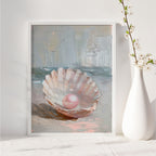 Pink Pearl in Oysters Print | Matte Vertical Poster