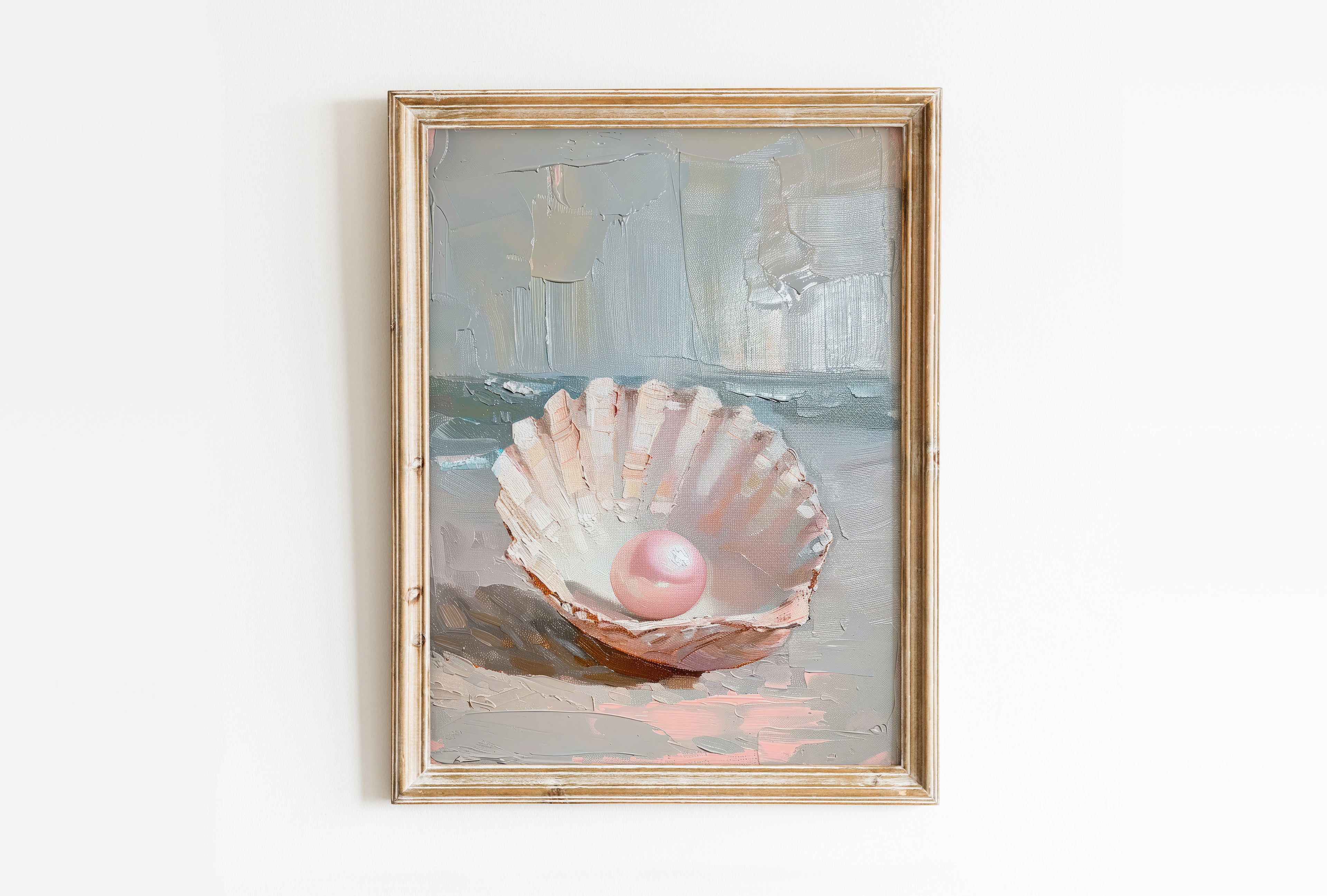 Pink Pearl in Oysters Print | Matte Vertical Poster